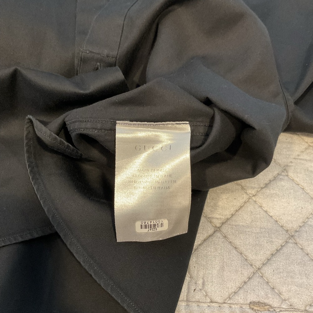 Gucci Men’s Black Skinny Fit Military Style Button Shirt - Picture 7 of 8